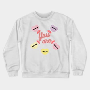 Retro Candy Heart Teacher Valentine's Day You Are Enough Crewneck Sweatshirt